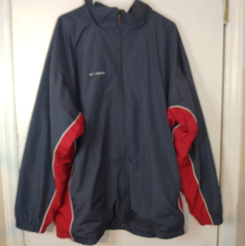 Reebok Mens Long Sleeve Full Zipper Gray/Red Insulated Jacket Coat Size XXL